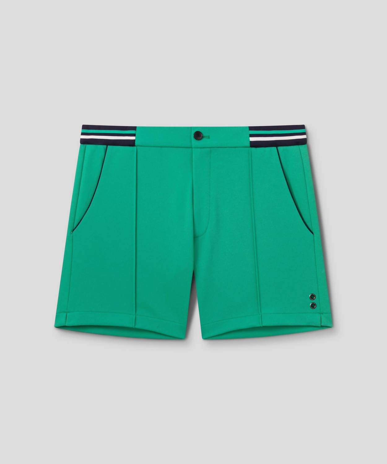 Ron Dorff Men's Tennis Shorts in grass green - men's shorts - detail view