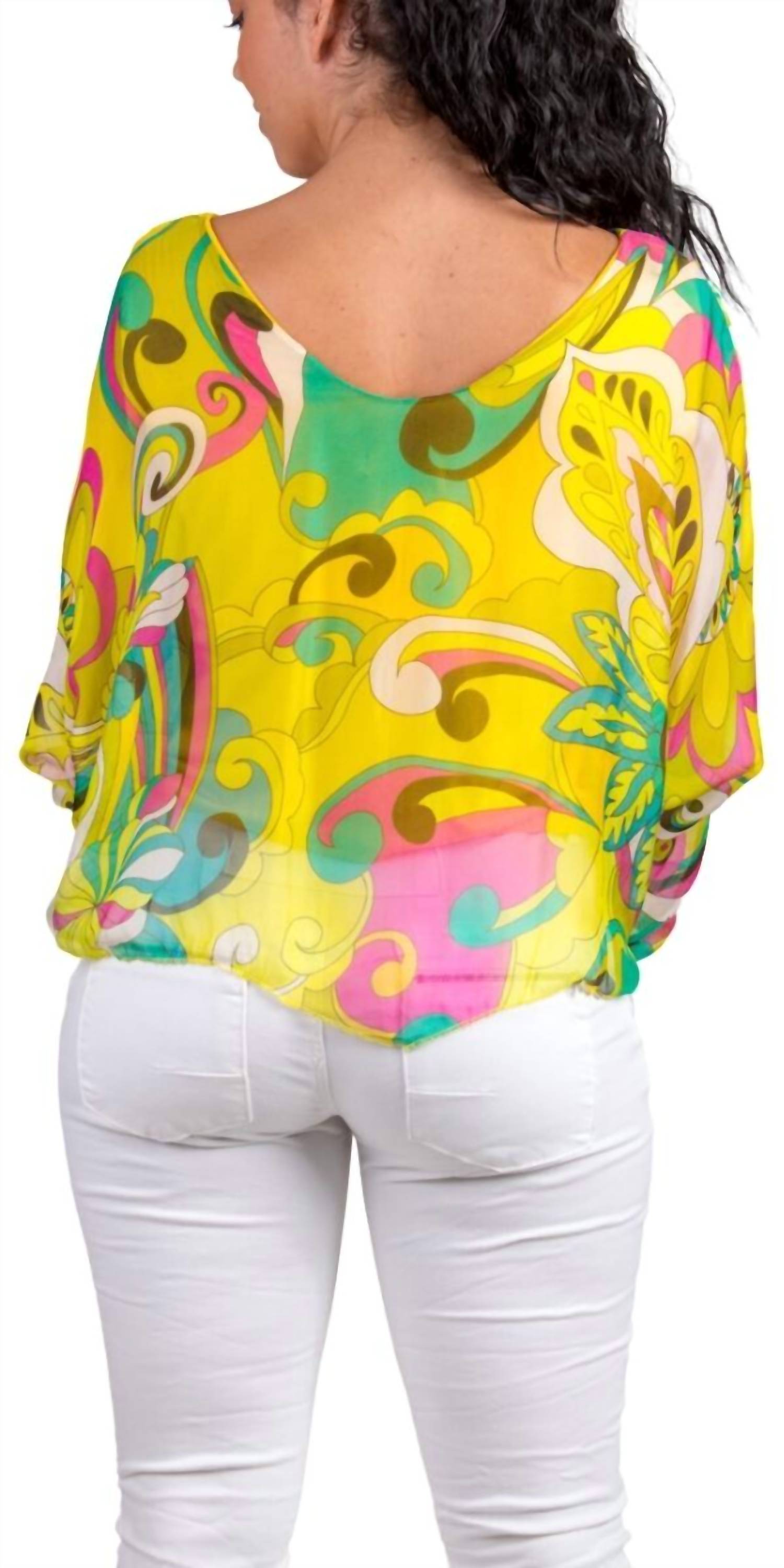 Gigi Moda - Groovy Print Isabetta V-neck Top