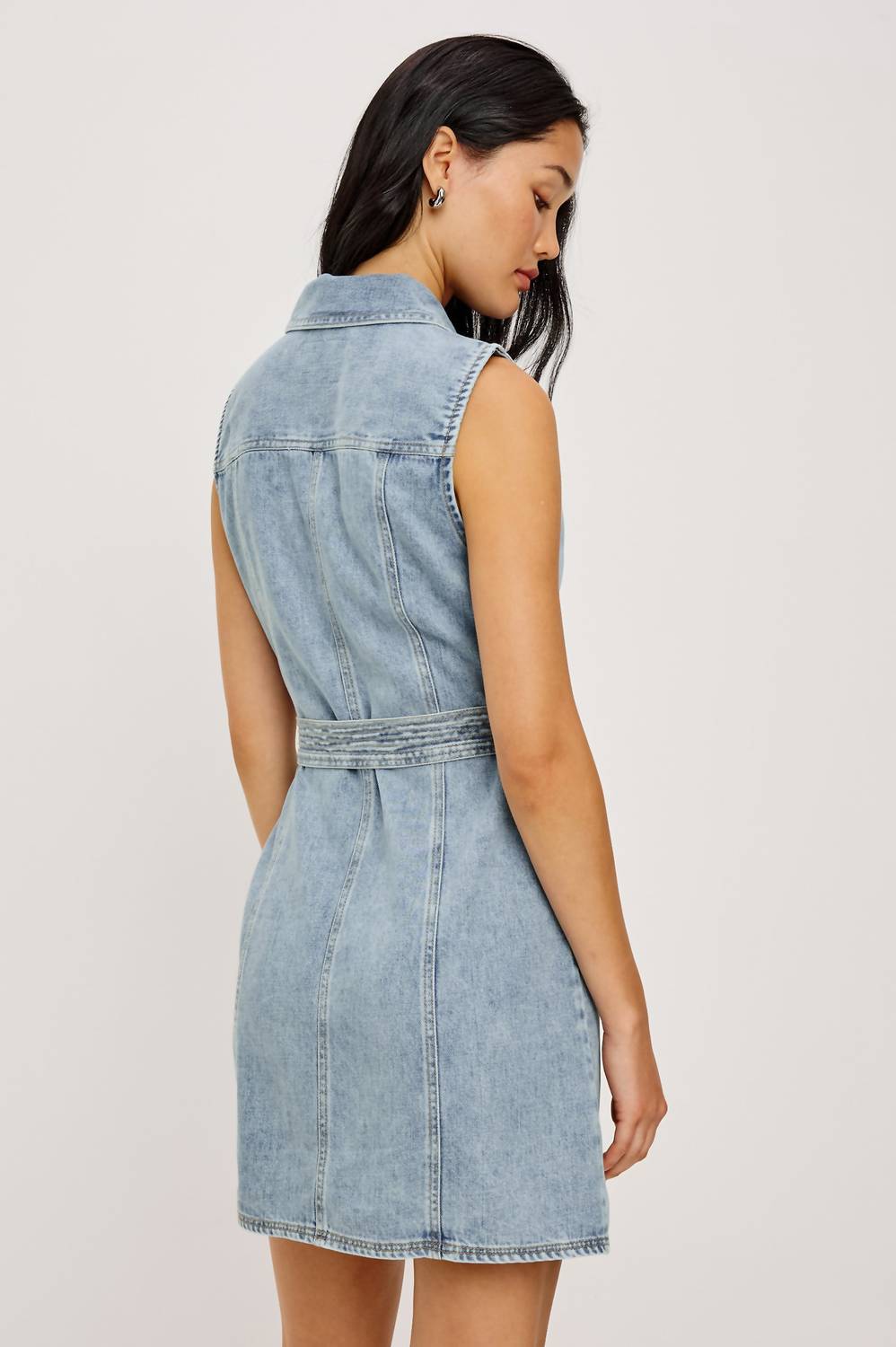 Rails Aurora Denim Mini Dress in faded indigo - women's dress - alternate view