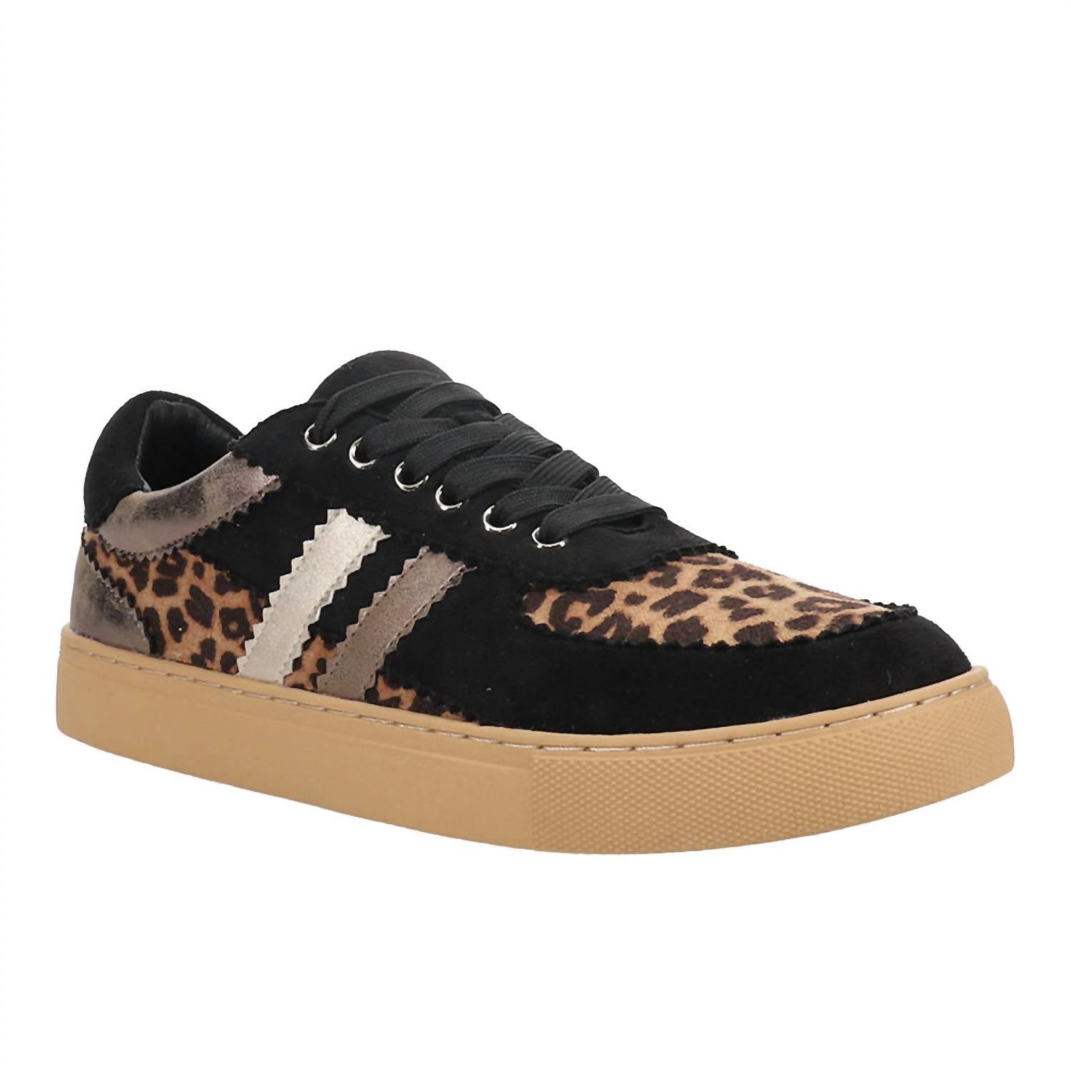 Hey Girl by Corkys Women's Rizz Leopard Lace Up Sneakers in black - women's sneaker - alternate view