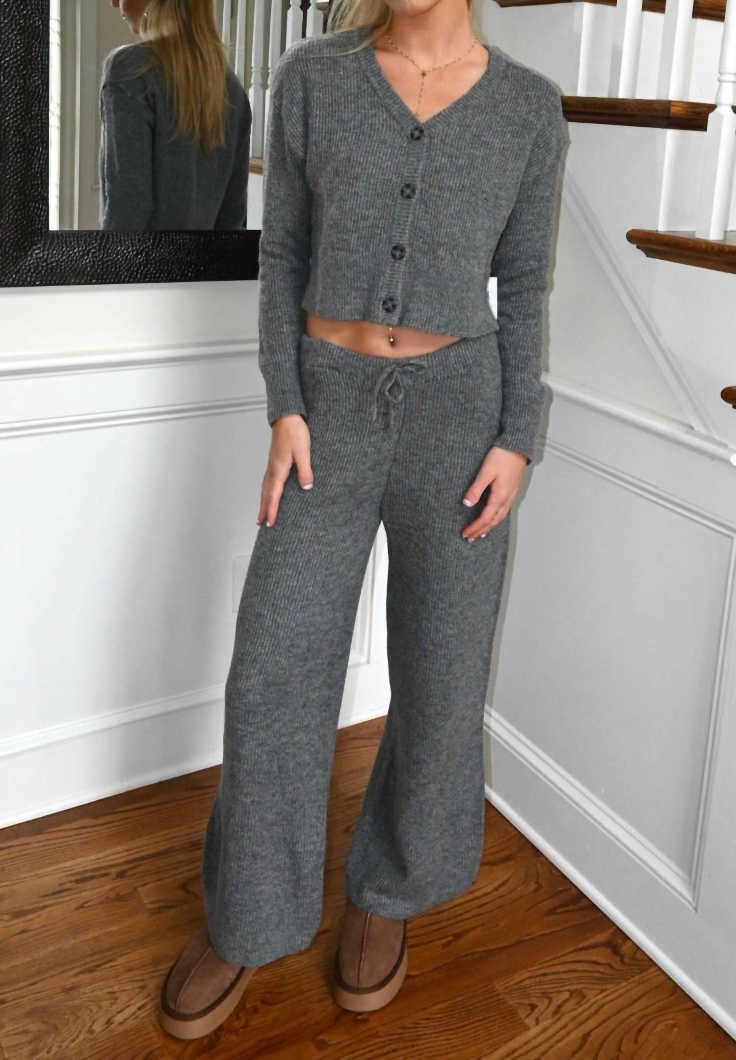 Vintage Havana - Sweater Terry Wide Leg Pants