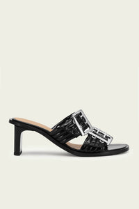 Ganni - Women's Feminine Buckle Heel Mule Sandals