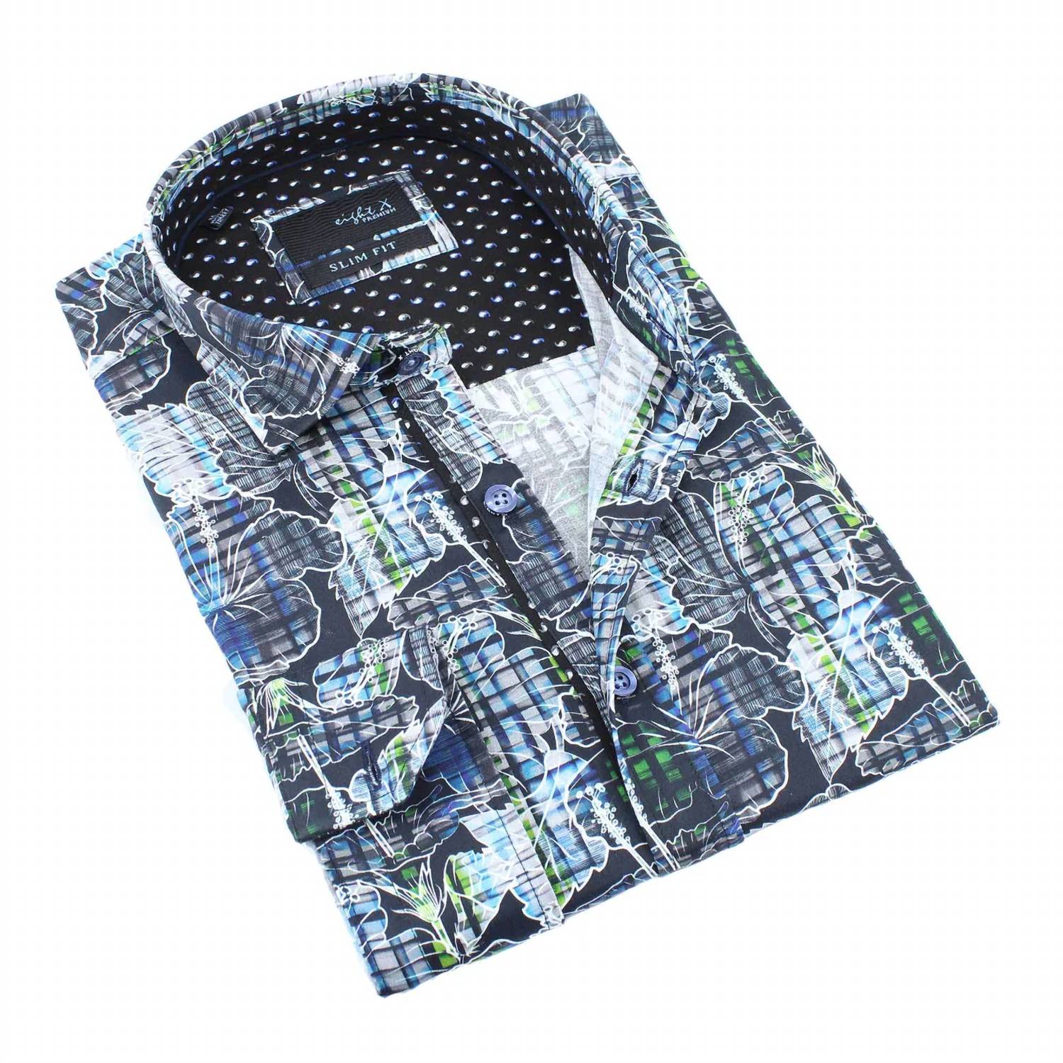 Eight X - Hibiscus Gingham Button Down Shirt