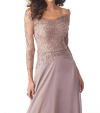 Mgny - Beaded Embroidery On Net Chiffon Gown