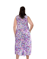 On The Plus Side - Printed Sleeveless Diana Tank Dress - Plus Size
