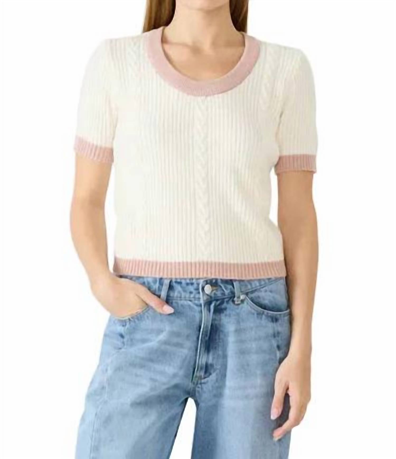 STEVE MADDEN Mayson Knit Sweater in cream - women's sweater