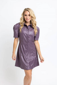Karlie - Leather Button Dress