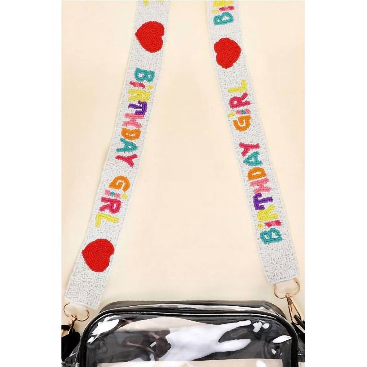 Sophia Collection Girl's Birthday Beaded Bag Strap in multi - women's item - detail view