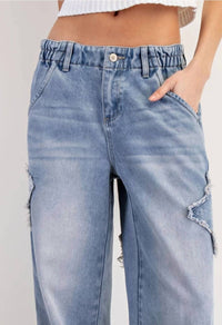 Ee:Some - Karina Star Denim Pants