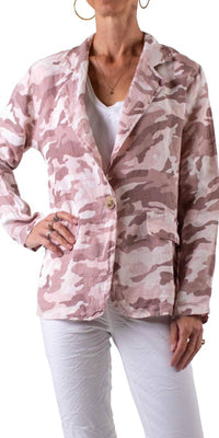 Gigi Moda - Sabrina Camo Linen Blazer