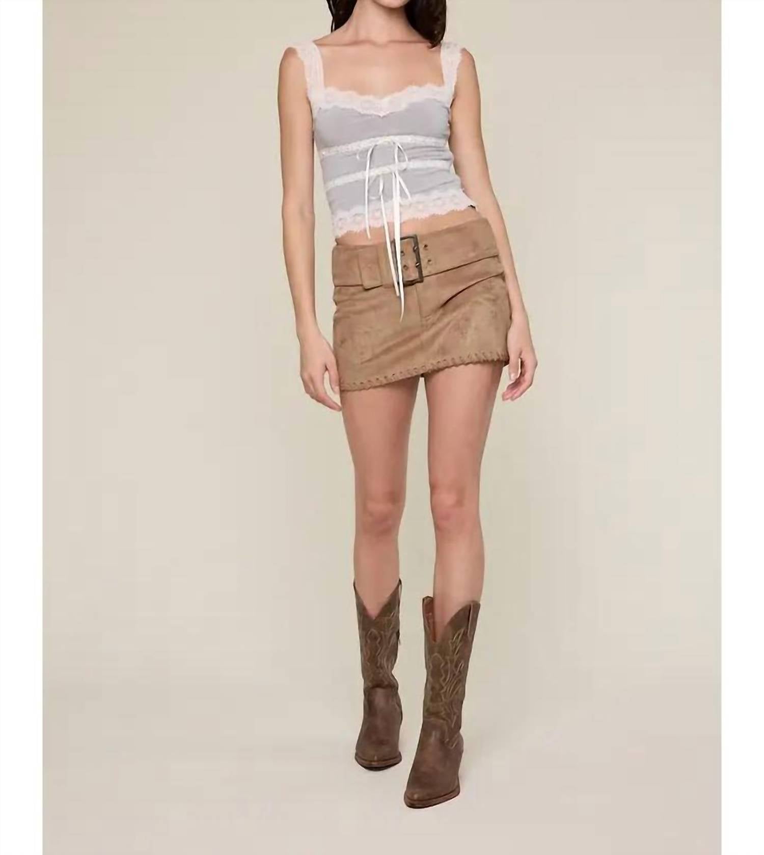 Sky To Moon - Jessie Suede Skirt