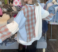 Haptics - Floral Patch Color Block Knit Top