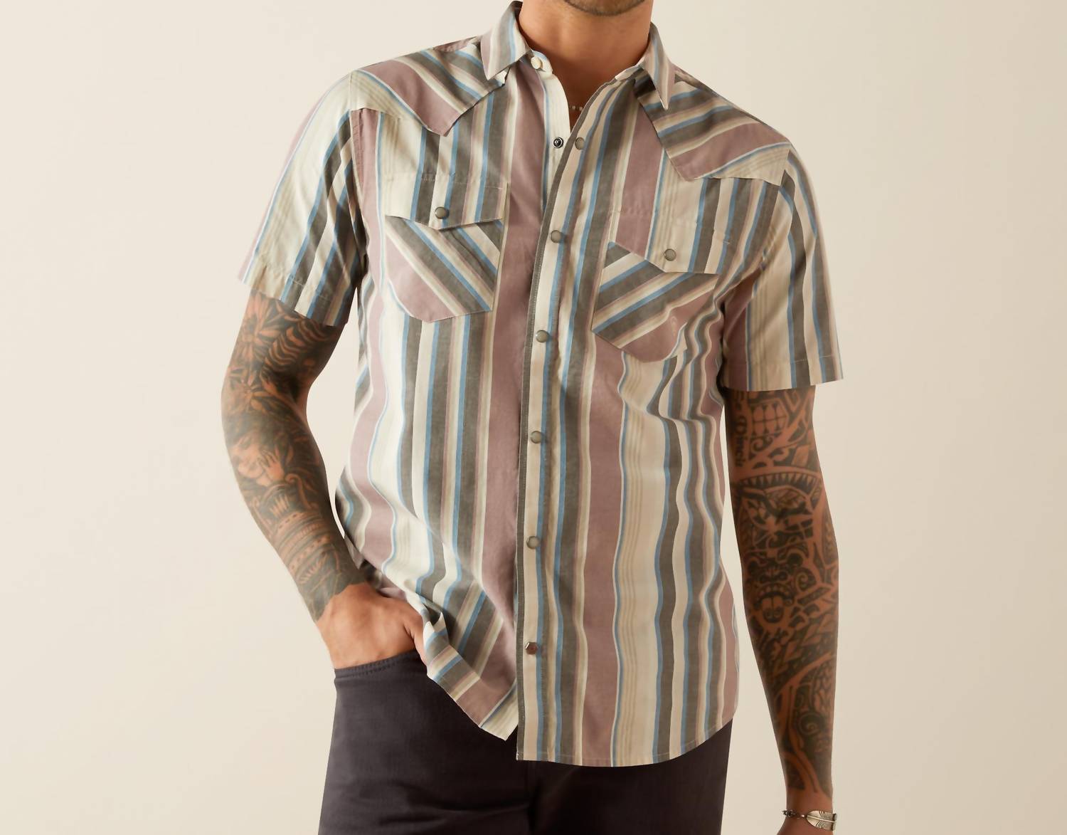 Ariat - Hughie Retro Fit Stripe Button Down Shirt