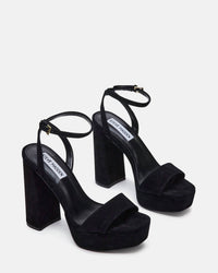 STEVE MADDEN Women's Lessa Block Heel Sandals in black - women's sandal