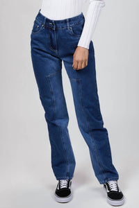 PANEL DENIM JEANS