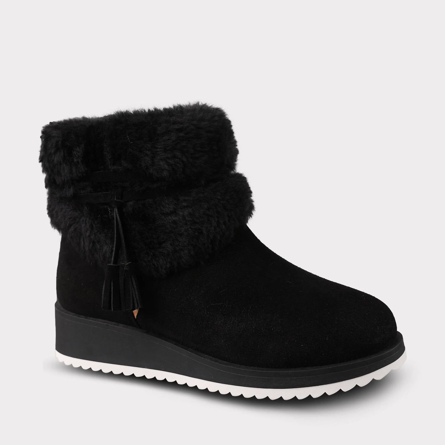 Lamo Women's Bailee Suede Zip Up Wedge Boot in black - women's shoe - alternate view