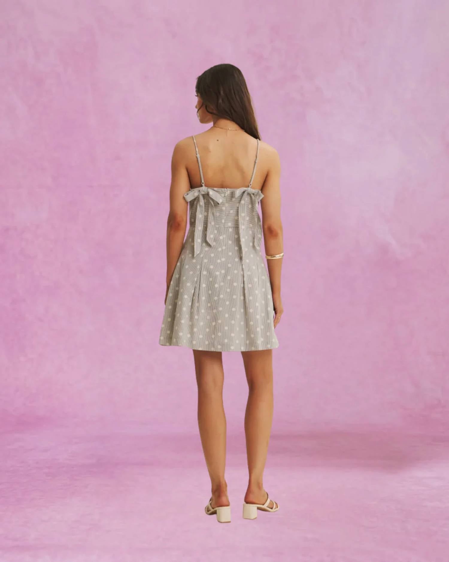 In February - Polka Dot Bow Detail Dress