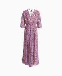 forte forte Women's Heartbeat Print Cotton Silk Voile Cut Out Dress in purple - women's dress - detail view