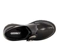 Andrea - Women's Chunky Sole Heeled Patent Moccasins