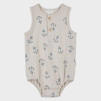 Petit Lem - Boy's Sleeveless Anchor Bodysuit