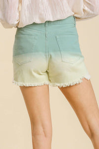 Ee:Some - Dip Dye Denim Shorts