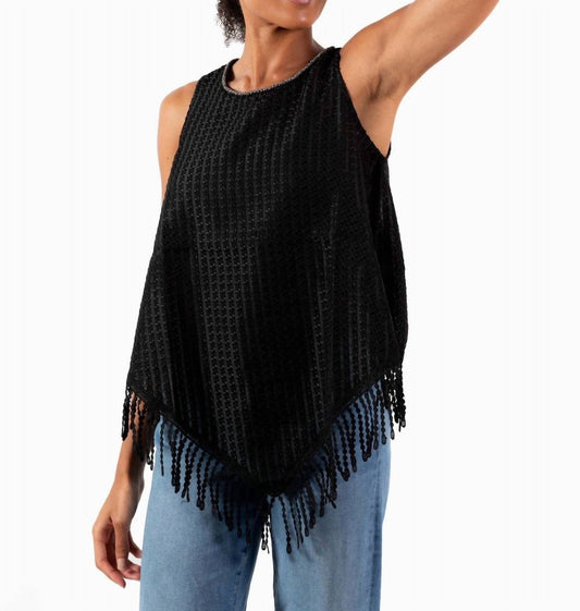 Reveuse - Silver Trim Fringe Top