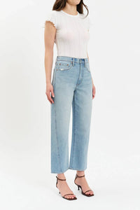 DAZE Westward Barrel Leg Jeans in blue - women's jeans - detail view