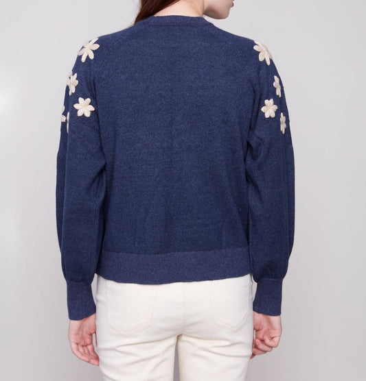 Charlie B - Crew Neck Sweater With Embroidery Details