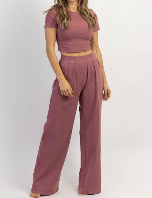 Minco - RIBBED PALAZZO PANT SET