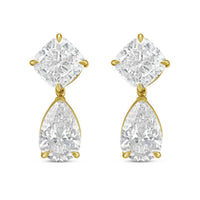 Diana M Jewels - Women's Cushion & Pear Lab-grown Diamond Stud Earrings (12.00 Tcw) - Luxe