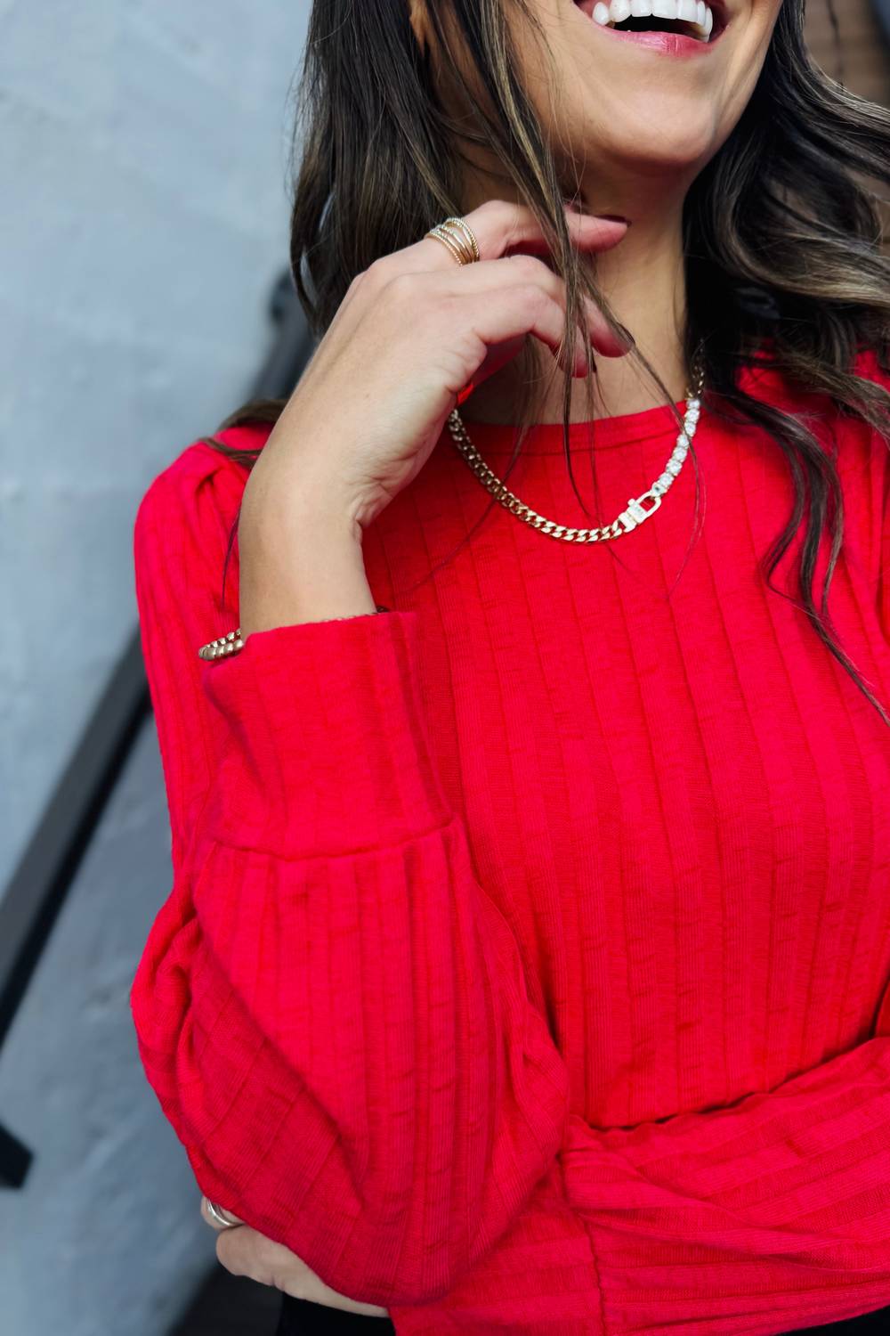 Michael Stars - Jeanie Crewneck Puff Sleeve Top