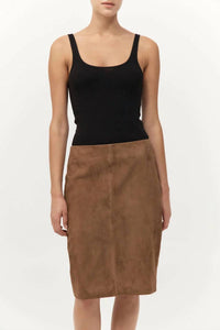 St. Agni - Suede Pencil Skirt