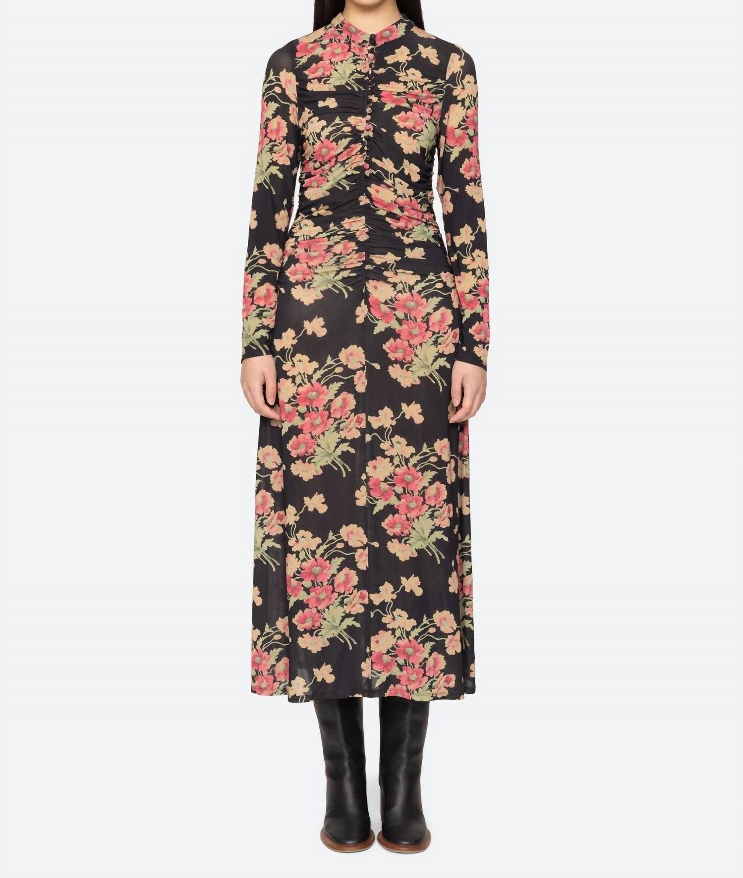 Sea - Cornelia Print Long Sleeve Midi Dress