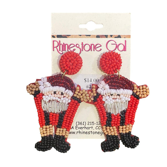 Bosuk - Happy Santa Seed Bead Earrings