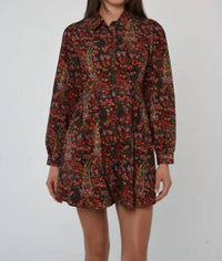 LOVE THE LABEL Marta Long Sleeve Mini Dress in harlequin - women's dress