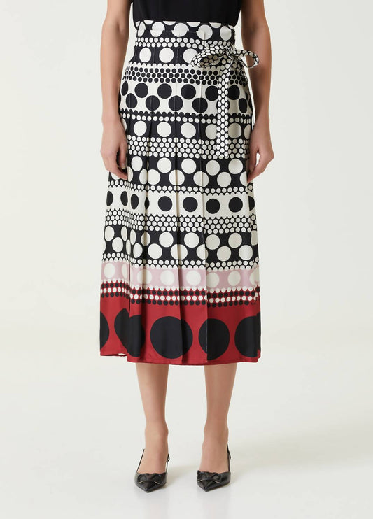 Valentino - Polka Dot Midi Silk Skirt