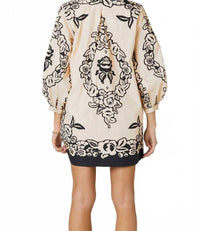 Cleobella Lilian Mini Dress in botanica - women's dress - detail view