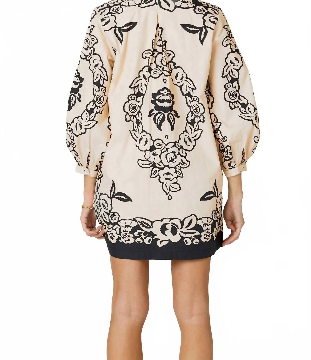 Cleobella Lilian Mini Dress in botanica - women's dress - detail view