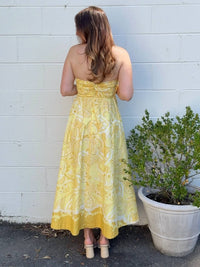 Olivaceous - Maisie Strapless Paisley Midi Dress