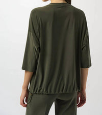 Joseph Ribkoff - Scoop Neckline 3/4 Sleeves Cocoon Top