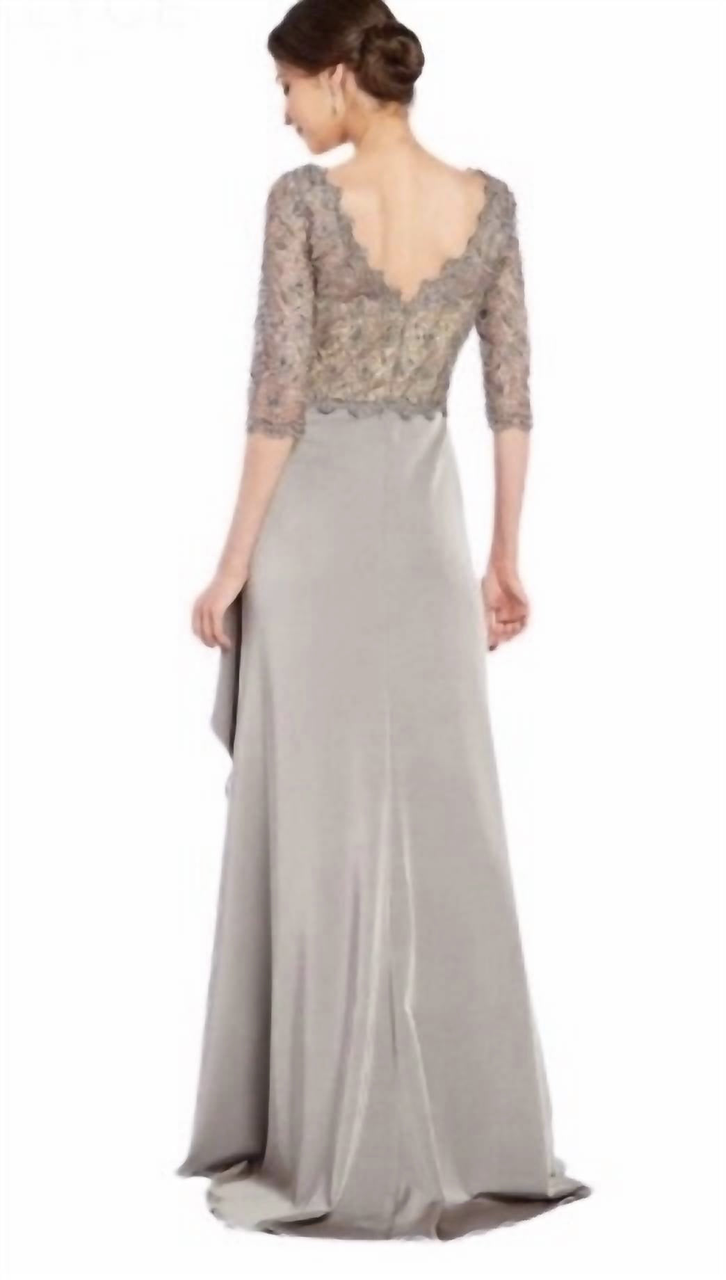 Alyce Paris - Lace long sleeve gown