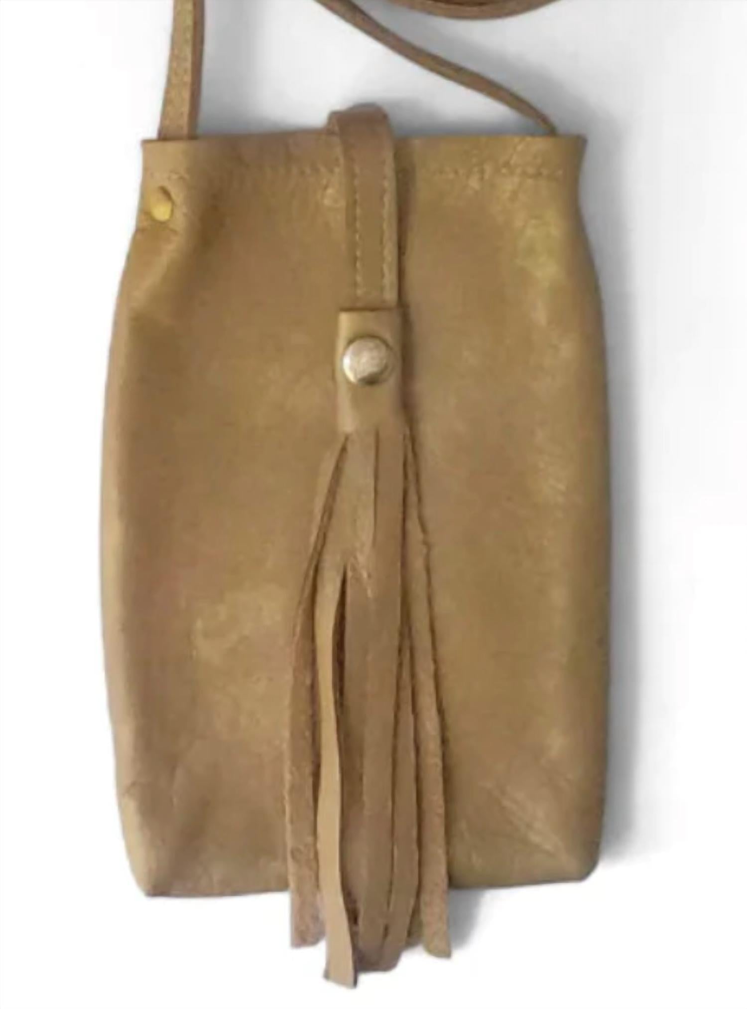 Beaudin Women's Leather Phone Purse in bronze - women's bag - detail view