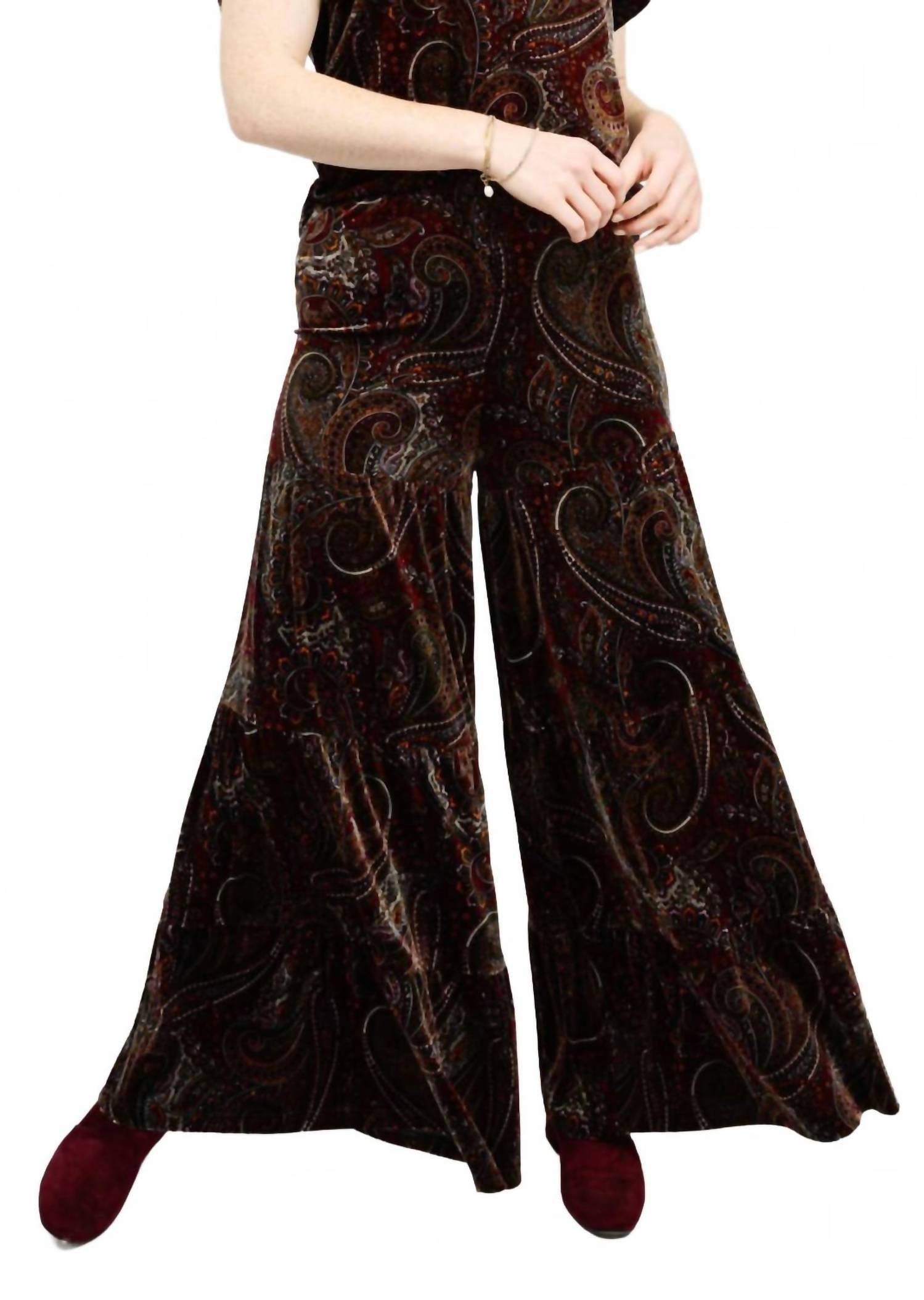 Ivy Jane PAISLEY VELVET PANT in multi - women's pants