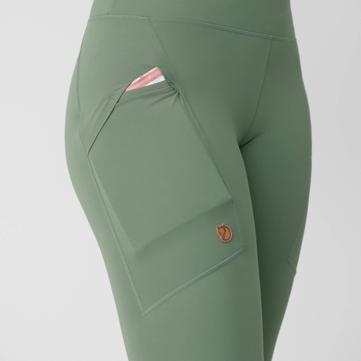 Fjallraven Abisko Tights in patina green 614 - women's pants - view 5