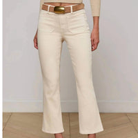 L'Agence Noya Patch Pocket Slim Jeans in french vanilla 1 - women's jeans