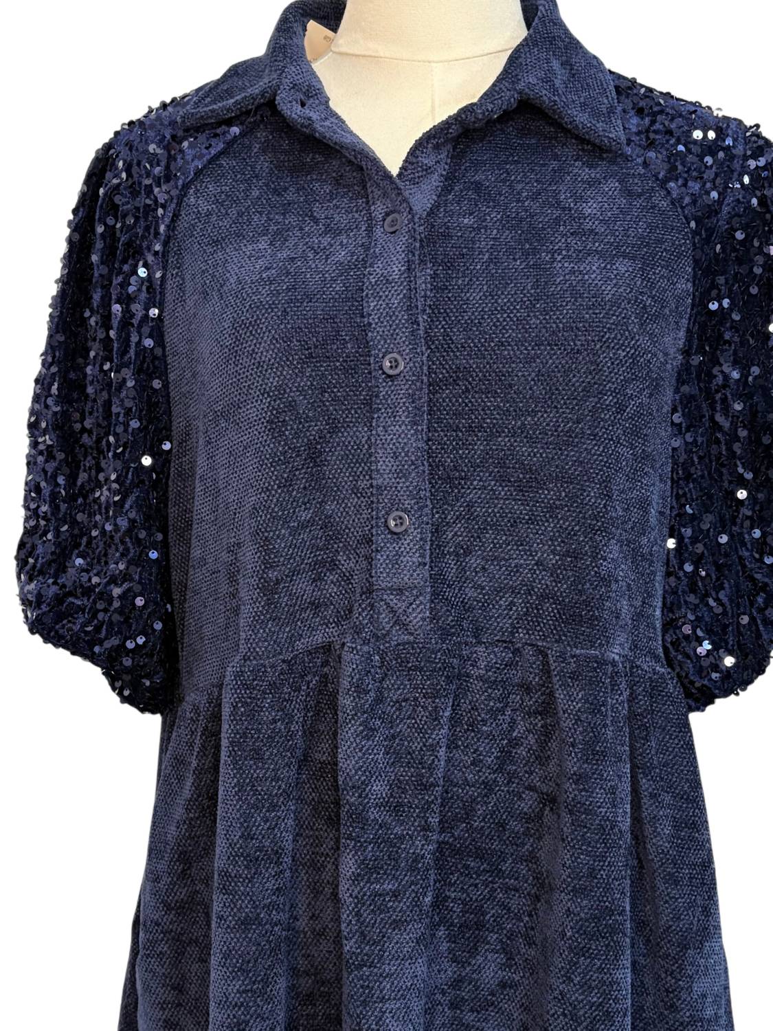 Umgee - Women's Tunic Top With Puff Sleeves
