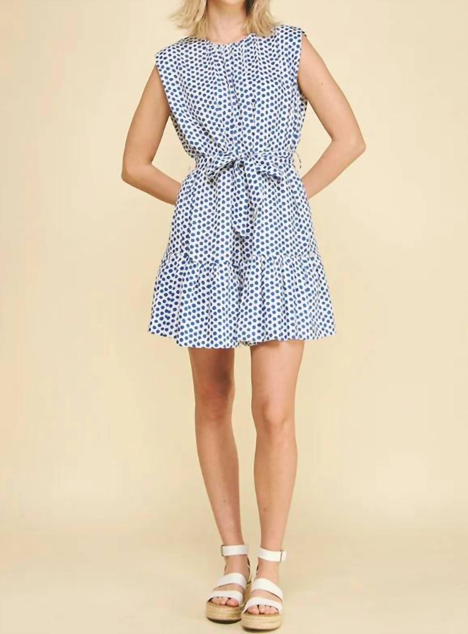 Pinch - Polka Dot Ruffle Bottom Mini Dress