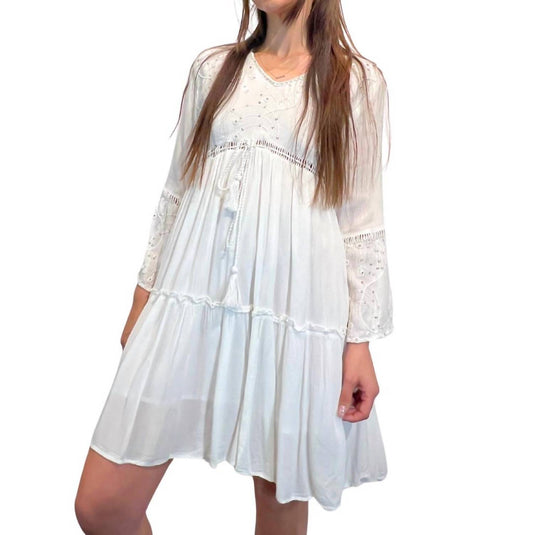 Paani - Solid Mini Dress With Sequence