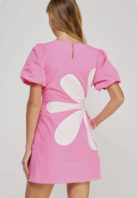 Strut & Bolt - Side Cut-out Flower Detail Mini Dress