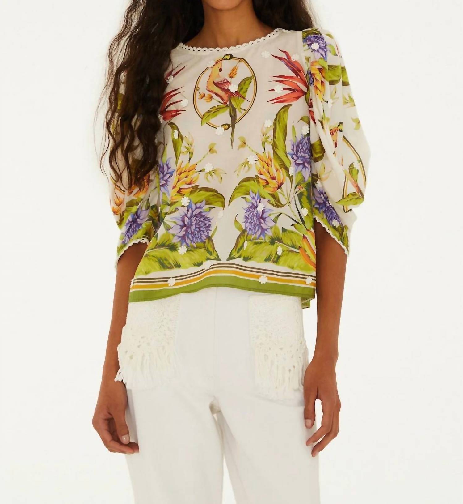 Farm Rio - Tropical Scarf Blouse